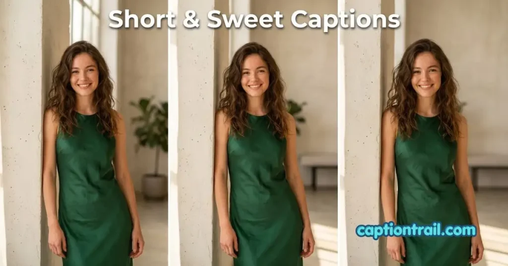 Green Dress Captions for Instagram
