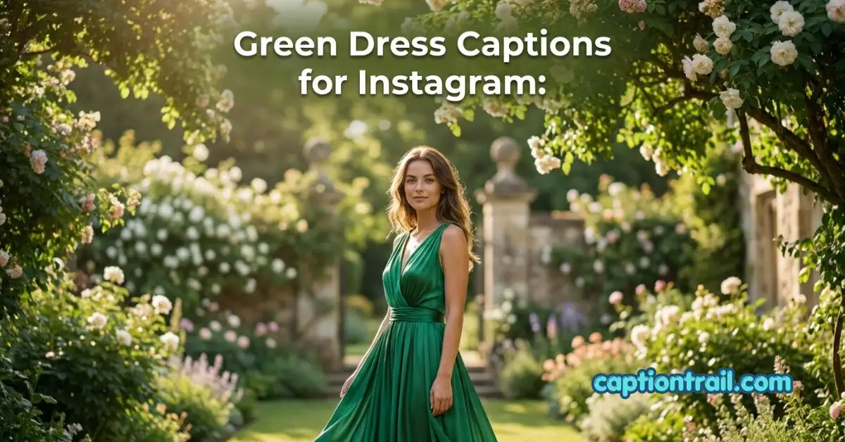 Green Dress Captions for Instagram
