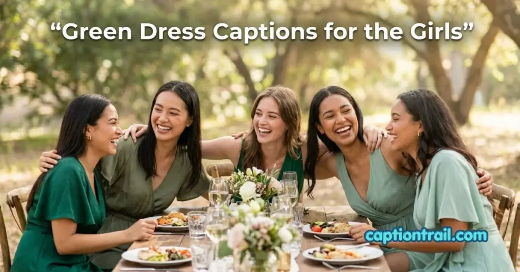 Green Dress Captions for Instagram